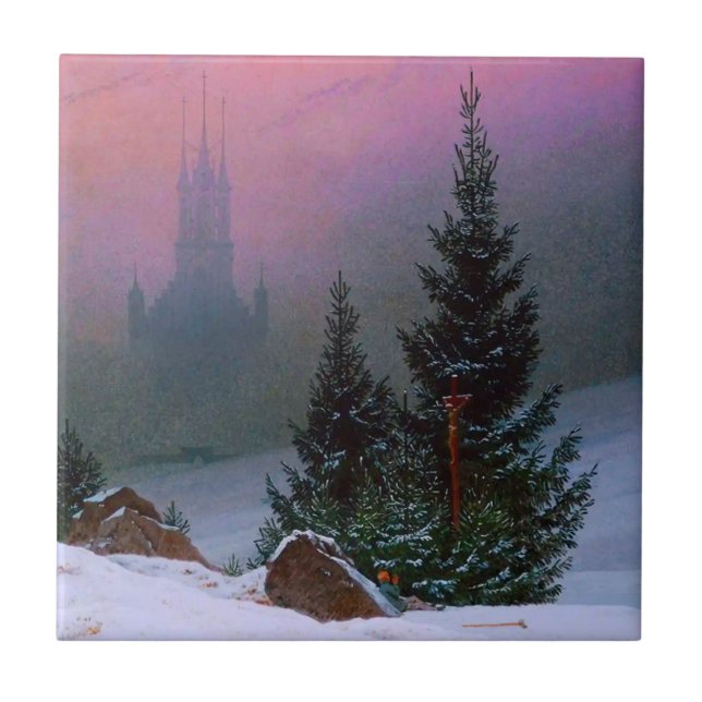 Winter Landscape Caspar David Friedrich Tile (Front)