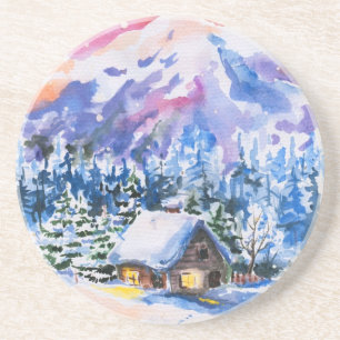 Winter landscape coaster