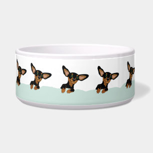 Winter landscape dachshund silhouette pet bowl