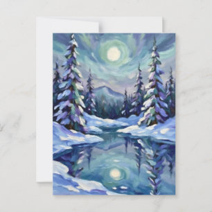 Winter Landscape for Christmas Postcard