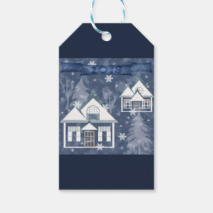 Winter landscape gift tags