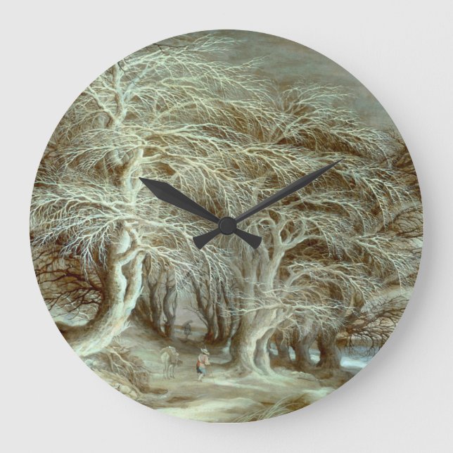 Winter Landscape Gijsbrecht Leytens Large Clock (Front)