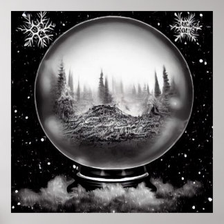 Winter Landscape Globe Poster