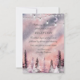 Winter Landscape Greenpine Fores Wedding Reception Invitation
