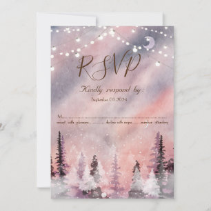 Winter Landscape Greenpine Forest RSVP Invitation