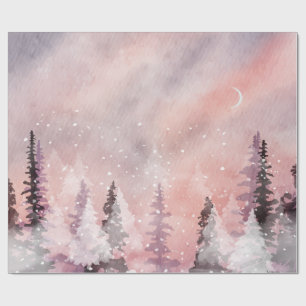 Winter Landscape Greenpine Forest Wrapping Paper
