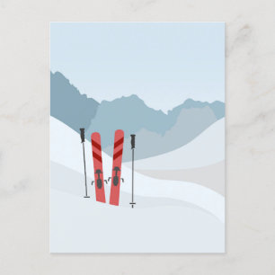 Winter landscape holiday postcard