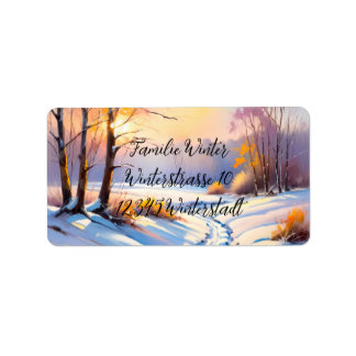 Winter landscape in morning light | label