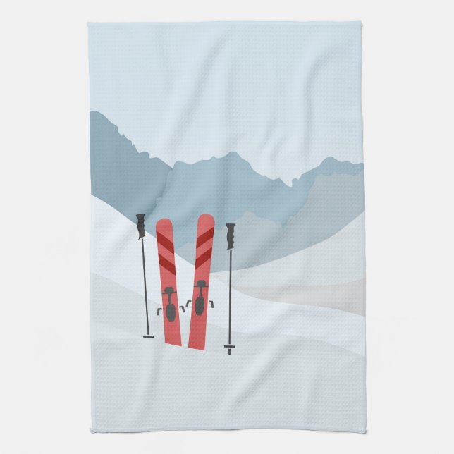 Winter landscape kitchen towel (Vertical)