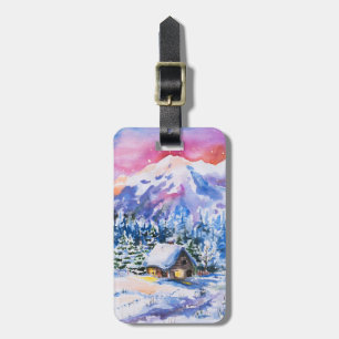 Winter landscape luggage tag