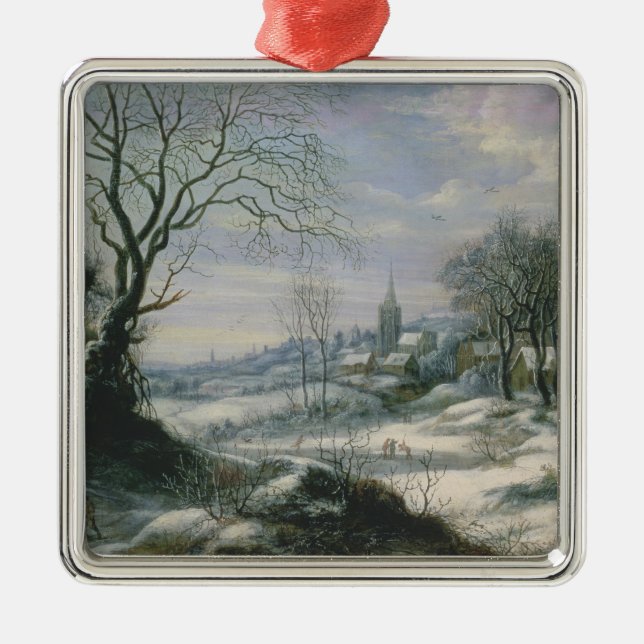 Winter landscape metal ornament (Front)