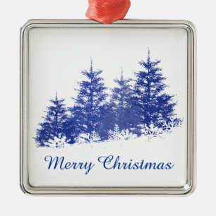 Winter landscape metal ornament