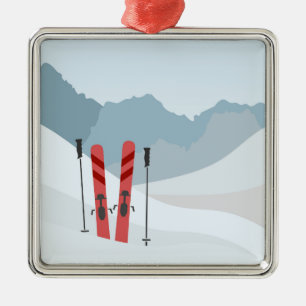 Winter landscape metal ornament