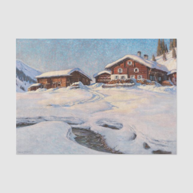 Winter Landscape near Davos  Tissue Paper (Front)