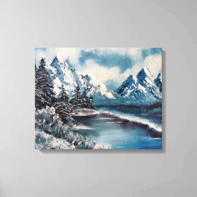 Winter landscape oil painting canvas print (Front)