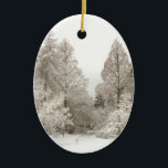 Winter Landscape Ornament  Snow Trees Decorations<br><div class="desc">Winter Wonderland Ornaments Holiday Snow Covered Trees Classic Decorations Beautiful Peace Joy Christmas Gifts Hanukkah Neutral Holiday Decorations Keepsakes & Gifts for Friend Family Men Women Kids Home & Office Original Stylish Nondenominational Holiday Art Decorations Holiday Greetings Christmas / Hanukkah Cards & Nonsecular Holiday Gifts Design by Kim Hunter. See...</div>
