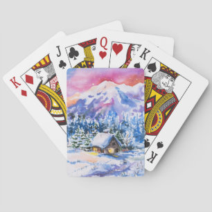 Winter landscape playing cards