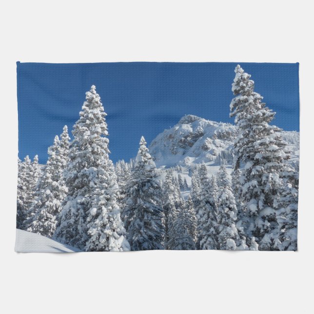 Winter landscape snow kitchen towel (Horizontal)