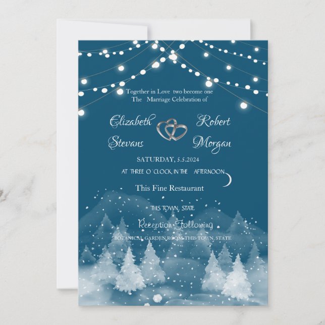 Winter Landscape Snow Wedding Invitation (Front)