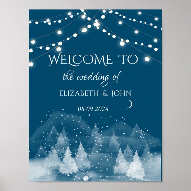 Winter Landscape Snow Wedding Poster (Front)