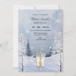 Winter landscape snowy forest  invitation