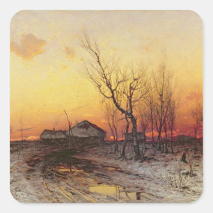 Winter Landscape Square Sticker