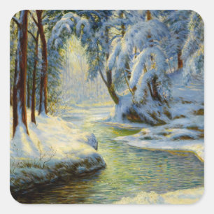 Winter Landscape, Square Sticker