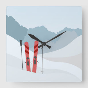 Winter landscape square wall clock