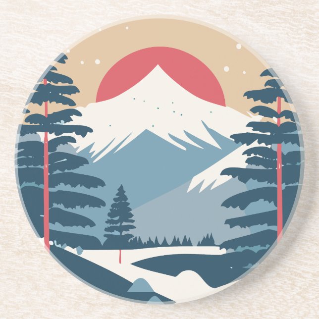 Winter Landscape & Sunrise Coaster (Front)
