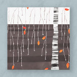 Winter Landscape Tree Art Canvas Print<br><div class="desc">The Last of the Leaves. Minimalist contemporary landscape painting featuring a tree in late autumn or fall, at the beginning of winter with bright colourful falling leaves on a monochrome black and white abstract background. Original art by Nic Squirrell.</div>
