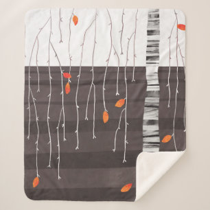 Winter Landscape Tree Art Sherpa Blanket