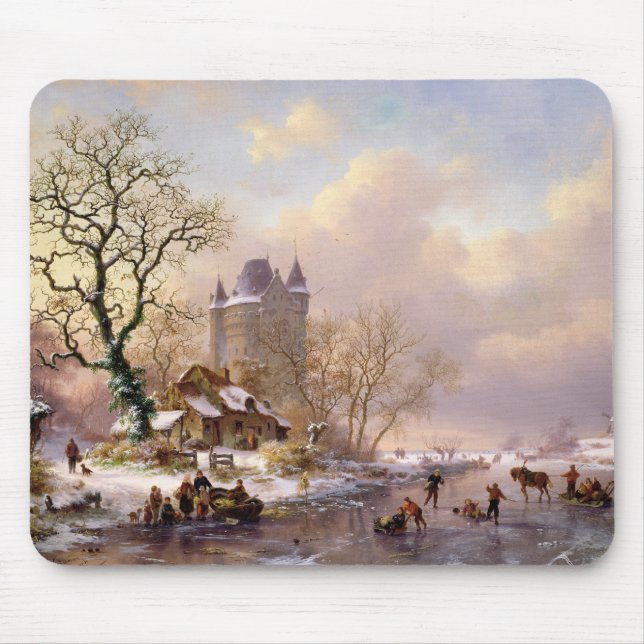 Winter Landscape with a Castle Mouse Pad (Front)