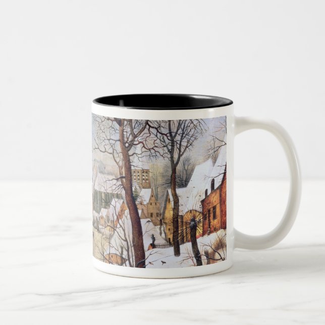 Winter Landscape with Birdtrap, 1601 Two-Tone Coffee Mug (Right)