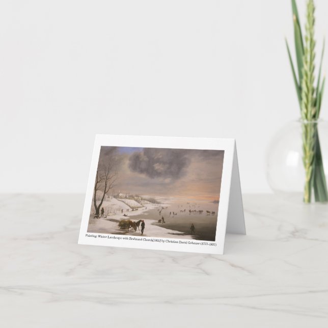  Winter Landscape with Brabrand Church[1831] Card (Front)