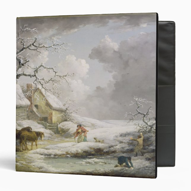 Winter Landscape with Men Snowballing an Old Woman Binder (Front/Inside)