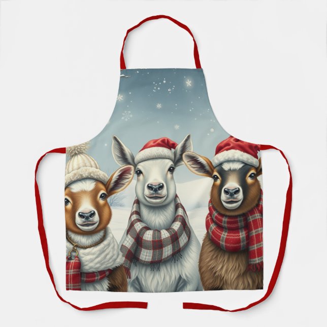 Winter Landscape with Sheep and Cabin Apron (Front)