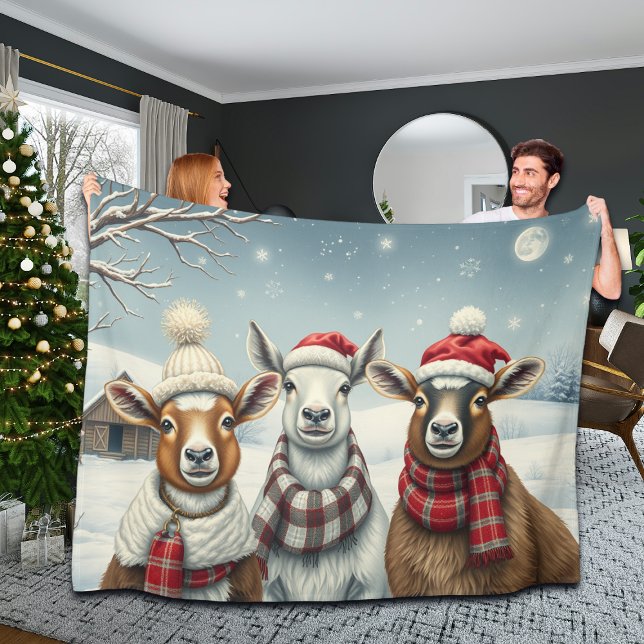 Winter Landscape with Sheep and Cabin Fleece Blanket (Creator Uploaded)