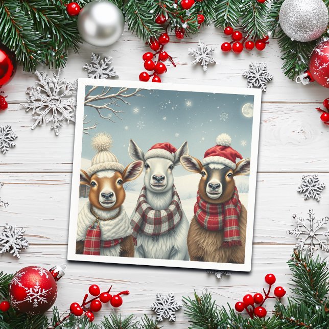 Winter Landscape with Sheep and Cabin Napkin (Creator Uploaded)