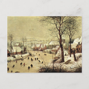 Winter landscape with skaters by Pieter Bruegel Postcard