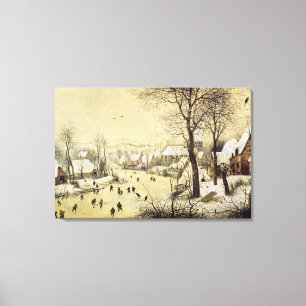 Winter Landscape with Skaters Canvas Print