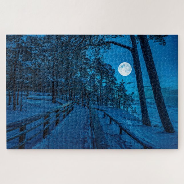 Winter landscape with snow covered pine forest jigsaw puzzle (Horizontal)