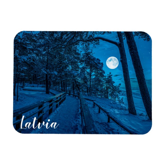 Winter landscape with snow covered pine forest magnet (Horizontal)
