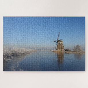 Winter landscape with windmill and ice jigsaw puzzle