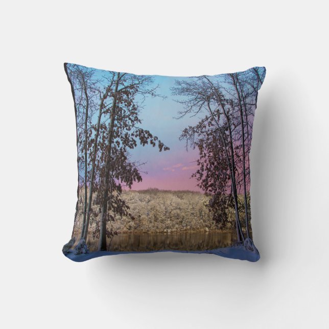 Winter lanscape throw pillow (Front)