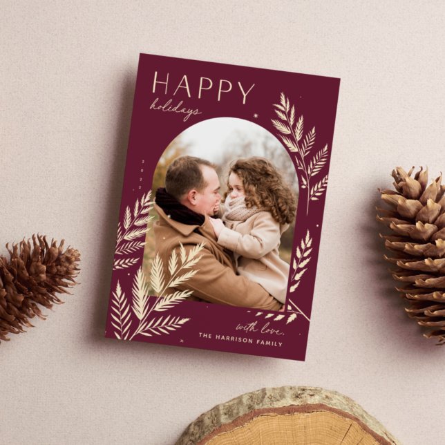 Winter Laurel | Happy Holidays Photo Card (Creator Uploaded)