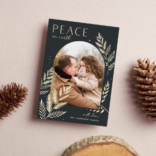 Winter Laurel   Peace On Earth Photo Holiday Card