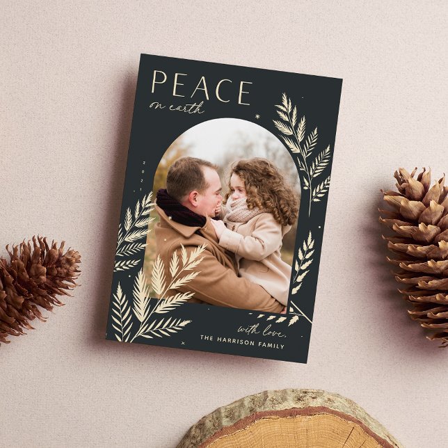 Winter Laurel | Peace On Earth Photo Holiday Card (Creator Uploaded)