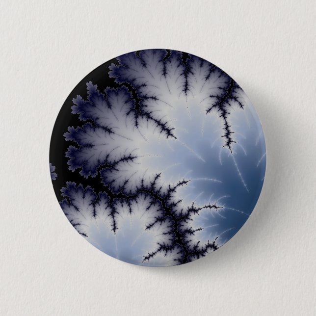 Winter Leaf 2 Inch Round Button (Front)