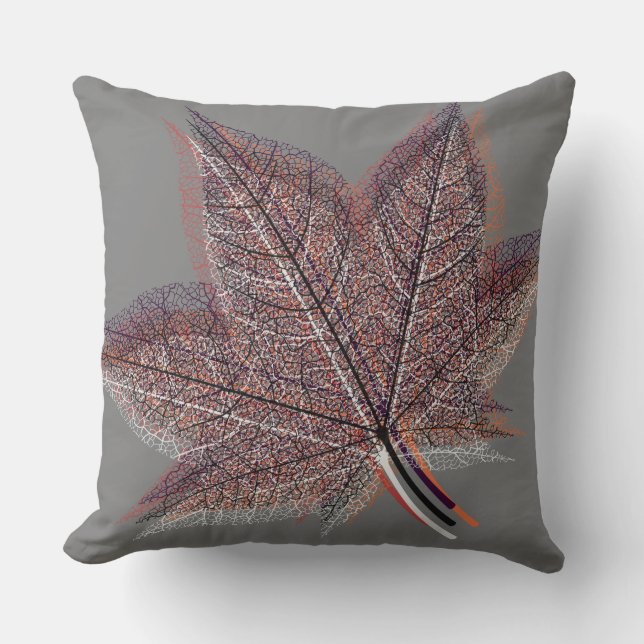 Winter Leaf Throw Pillow (Front)