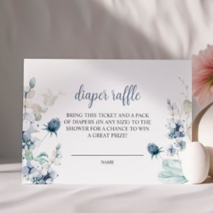 Winter Leaves Baby Shower Diaper Raffle Enclosure Card